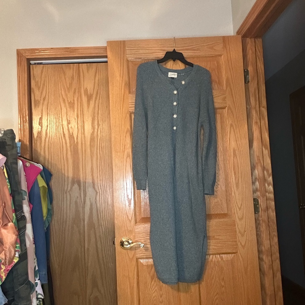 Universal Thread Green Long Sleeve Polo Dress